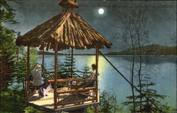 A Summer Moonlight At Lake Tahoe Postcard