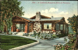 A California Bungalow Home At Pasadena Postcard Postcard