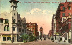 Post Street, North from First Avenue Spokane, WA Postcard Postcard