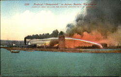 Fireboat Duwamish In Action Postcard