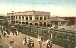 Electric Train Arriving At Venice California Postcard Postcard