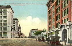 D Street East From Union Building Hotel Grant On Left Postcard