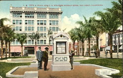 Plaza And U. S. Weather Bureau Kiosk Postcard