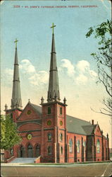 St. John's Catholic Church Fresno, CA Postcard Postcard