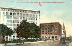 First National And Central Banks, 14th and Broadway Postcard