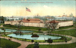 Sutter Fort And Park Sacramento, CA Postcard Postcard