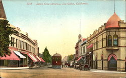 Santa Cruz Avenue Los Gatos, CA Postcard Postcard