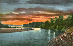 Sunset On The Sacramento River Chico, CA Postcard Postcard