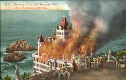 Burning Of The Cliff House In 1907 San Francisco, CA Postcard Postcard