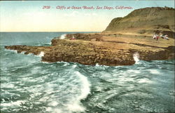 Cliffs At Ocean Beach San Diego, CA Postcard Postcard