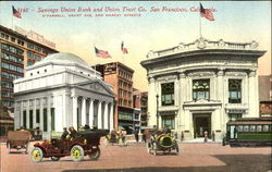 Savings Union Bank And Union Trust Co, O'Farrell Grant Ave, and Market Streets San Francisco, CA Postcard Postcard