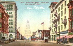 Santa Clara Street Looking West Postcard