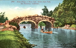 Stone Bridge At Stow Lake, Golden Gate Park Postcard