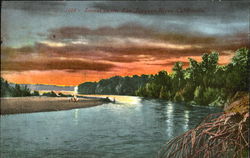 Sunset On The San Joaquin River California Postcard Postcard