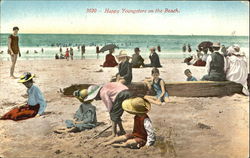 Happy Youngsters On The Beach Postcard