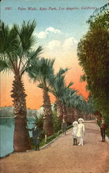 Palm Walk, Echo Park Los Angeles, CA Postcard Postcard