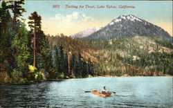 Trolling For Trout Lake Tahoe, CA Postcard Postcard