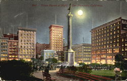 Union Square At Night San Francisco, CA Postcard Postcard