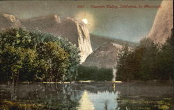 Yosemite Valley By Moonlight California Yosemite National Park Postcard Postcard