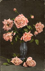 A Vase Of Roses Postcard