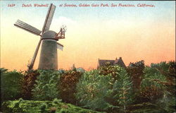 Dutch Windmill At Sunrise, Golden Gate Park Postcard