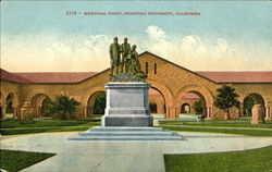 Memorial Court, Stanford University Postcard