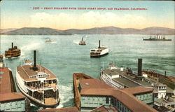 Ferry Steamers From Union Ferry Depot Postcard