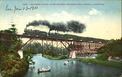 Southern Pacific Flyer Crossing The River Near Capitola California Postcard Postcard