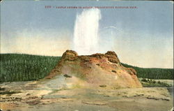 Castle Geyser In Action, Yellowstone National Park Postcard Postcard