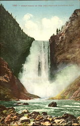 Great Falls Of The Yellowstone National Park Postcard Postcard