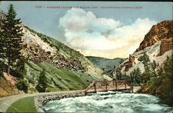 Gardiner Canyon And Eagles Nest, Yellowstone National Park Postcard Postcard