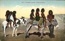 On Dress Parade Pueblo Indians Postcard