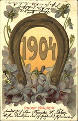 1904 Prosit Neujahr! New Year's Postcard Postcard