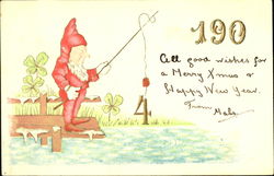 1904 Elf Fishing Postcard