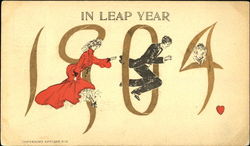 1904 In Leap Year Postcard