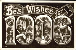 Best Wishes For 1906 Postcard