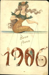 Buon Anno 1906 New Year's Postcard Postcard