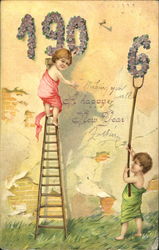 1906 A Happy New Year Postcard