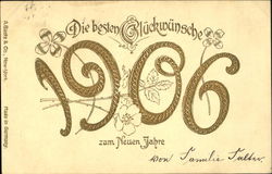 Die Besten Gluckwunsche 1906 Zum Neuen Jahre Postcard