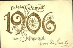 Die Besten Dunsche 1906 Zum Jahreswechsel New Year's Postcard Postcard