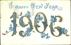 A Happy New Year 1906 Postcard