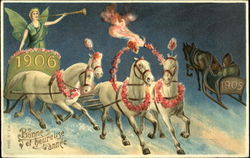 1906 Bonne Jet Heureuse Annee New Year's Postcard Postcard