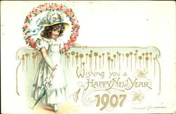 Wishing You A Happy New Year 1907 Postcard