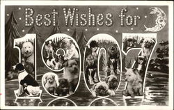 Best Wishes For 1907 Postcard