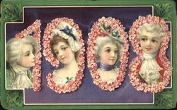 1908 Loving Wishes For The New Year Postcard