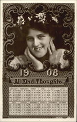 1908 All Kind Thoughts Postcard