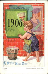 1908 A Happy New Year Postcard