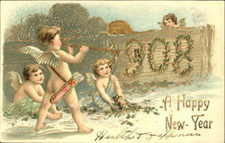 1908 A Happy New Year Postcard