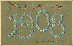 1908 A Happh New Year Postcard