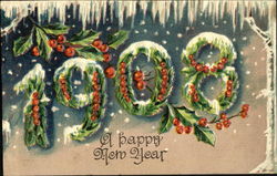 1908 A Happy New Year Year Dates Postcard Postcard